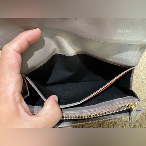 Paul Smith Highlight Stitch Long Wallet Gray Leather Card Coin Money Slots - Picture 8 of 14